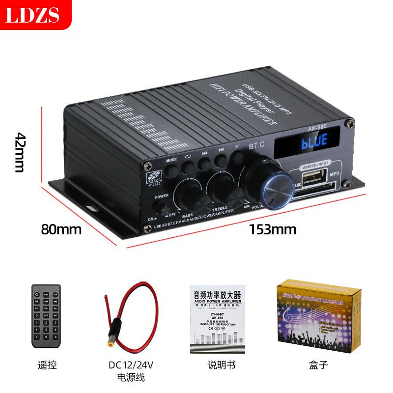 Ak380 Power Amplifier Bluetooth Car Home 12V Power Amplifier E-Commerce Products - Image 1